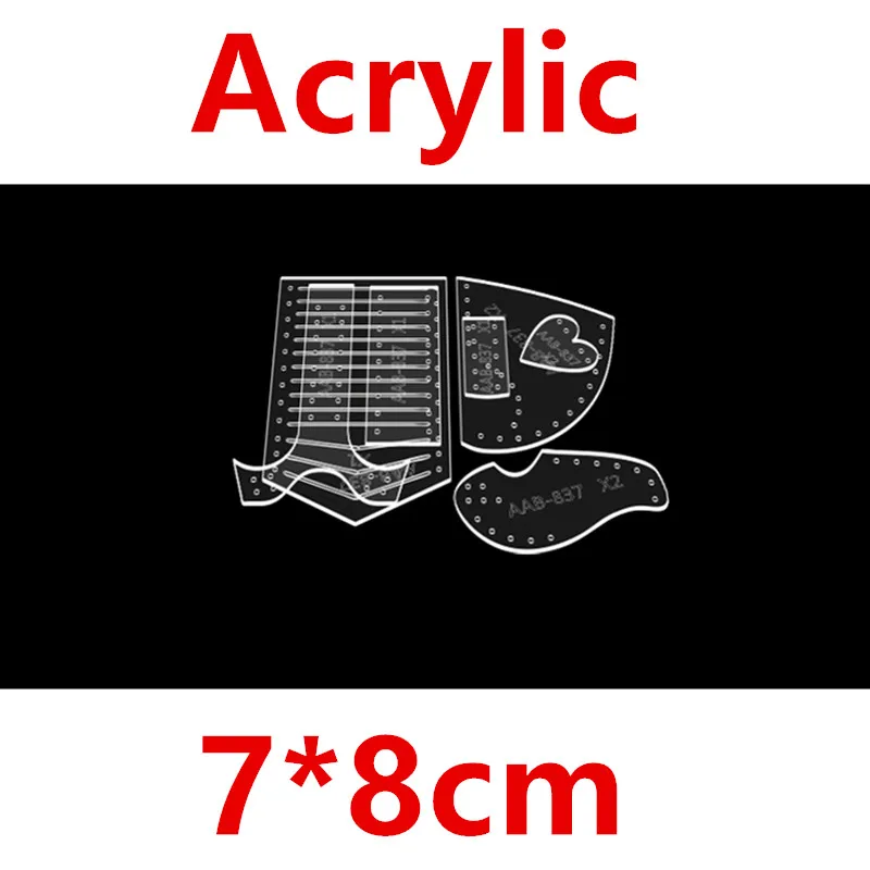 Transparent Template Set Cartoon Pony Keychain Pattern Leather Craft Acrylic Stencil Template Tool Leatherworking Tools leather craft template sewing template
