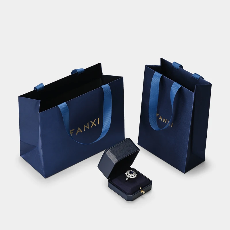 MISHITU jewelry gift paper bag jewelry storage bag handbag green ribbon festival gift packaging bags