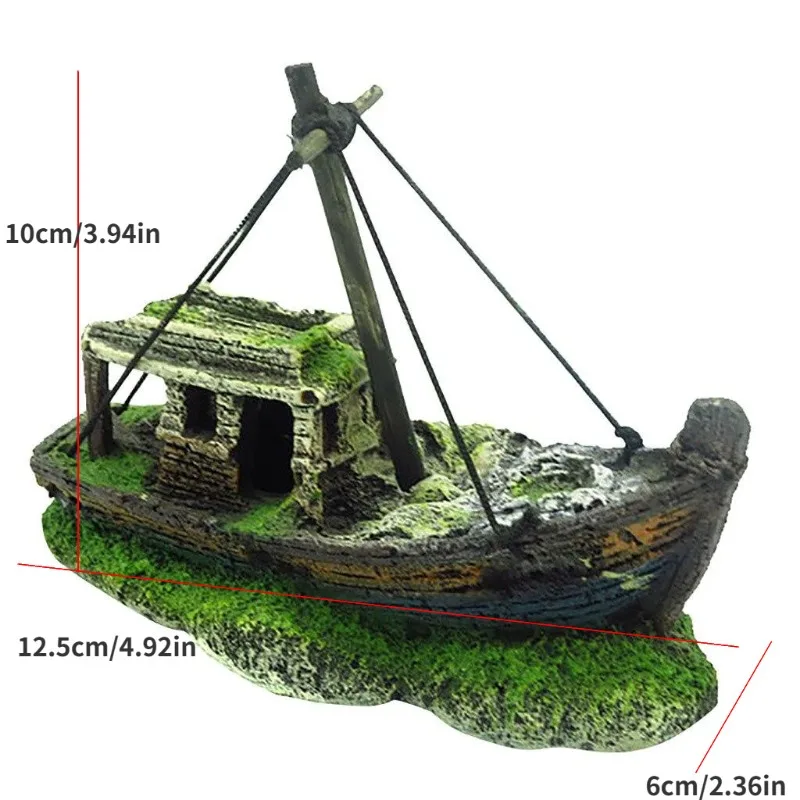 Aquarium Pirate Shipwreck Ship Decor 2