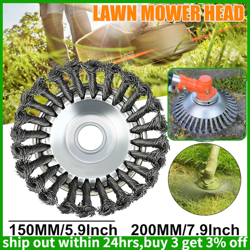 Multisize Steel Wire Grass Trimmer Head Lawn Mower Grass Brush Cutter