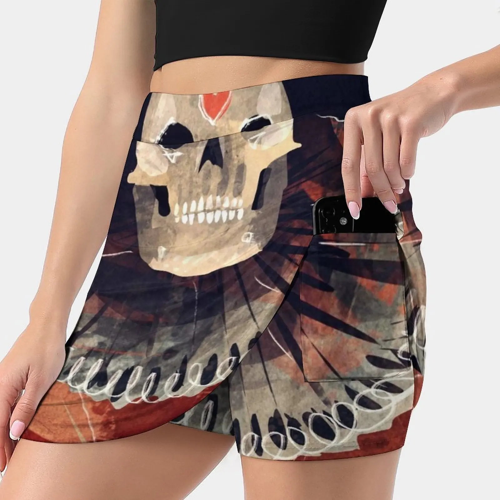 

Ancient Queen Women's skirt With Hide Pocket Tennis Skirt Golf Skirts Badminton Skirts Running skirts Ancient Queen Queen Skull