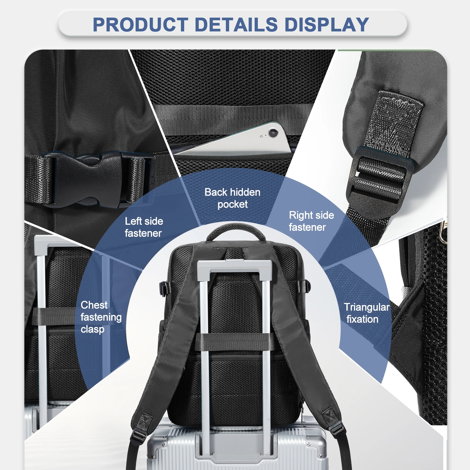 Under Seat Travel Backpack, Ryanair Wizzair 40x30x20 Airplane Travel Backpack, Men Business Laptop Backpack Carry-On Bag Package