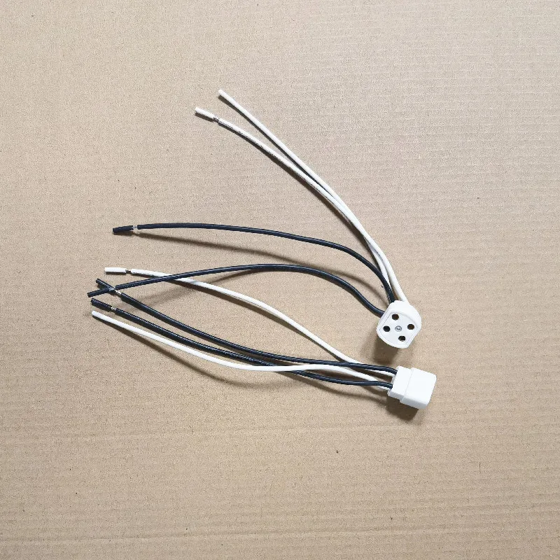 2pcs G10Q Lamp Holder 20cm long Cable T4 T5 T8 Ring Lamp Plug 4pins Base Insulating Tube Ultraviolet Light Base lamp bulb holder,lamp holder,lamp base,led lamp base