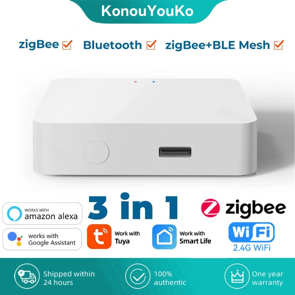 Gateway Multimodale QUOYA Per Casa Intelligente, Zigbee 3.0 E Bluetooth BLE/BLE MESH, Compatibile Con Tuya/SmartLife, Controllo Vocale Alexa Google Home, Fino A 128 Dispositivi - 4