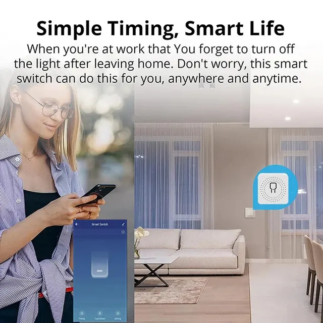 20A Tuya WiFi Mini DIY Smart Switch Module 2-way Control 433MHz Work with Tuya Smart Life App Alexa Google Home Voice Control 4