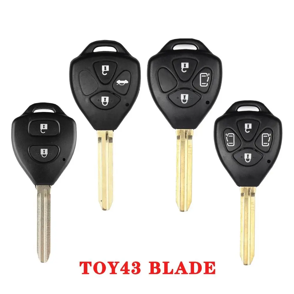 

2/3/4 Button Car Key Shell ABS TOY43 Blade Remote Car Key Case for Toyota Corolla/Camry/Reiz/RAV4//Crown/Avalon/Venza/Matrix