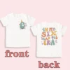 Personalised Girls Birthday Shirt Custom Name Kids 1-9 Year Birthday Party Outfit Child Short Sleeve T-shirt Girl Retro Tee Tops 5