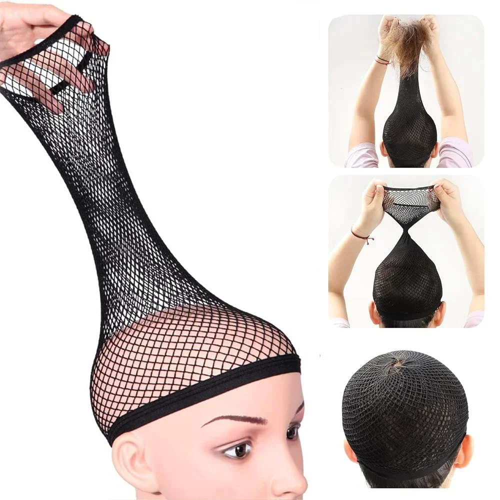 Mesh Wig Cap for Long Hair Good Quality Hair Nets New Stretchable Elastic Hairnet Mesh Wig Caps For Women Open Ended Cap