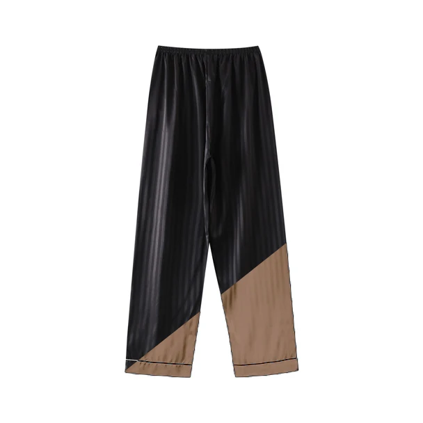 Calça longa de seda masculina, Fino, Gelo, Verão