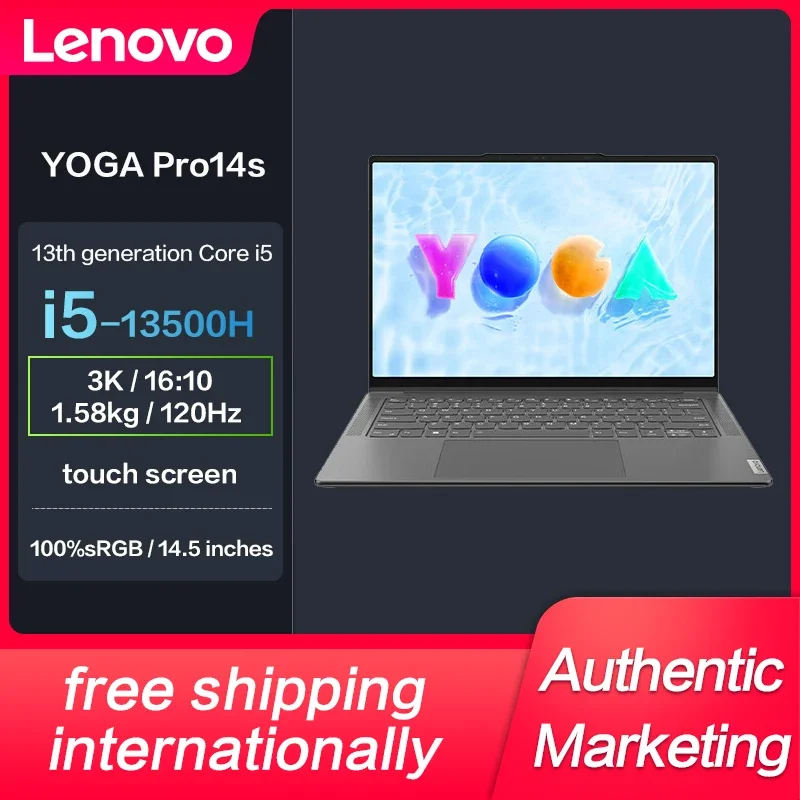 

New Lenovo YOGA Pro14s Laptop 2023 13th Intel Core i5-13500H/I7-13700H 3K 120Hz 14.5-Inch Touch Screen Notebook Computer