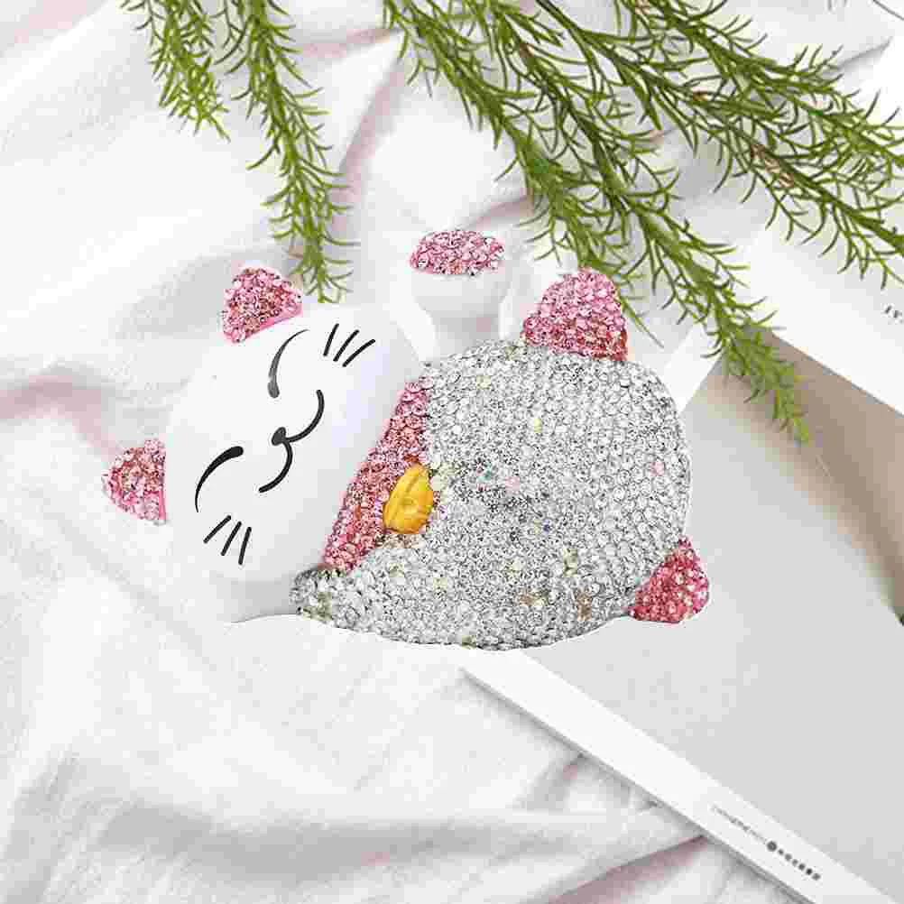 

Car Cat Adornment Rhinestone Cat Ornament Solar Power Cat Ornament
