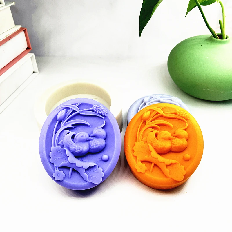 Mandarin Duck Silicone Soap Mold Lover Bird Playing in Water DIY Washing Tools Molds Candle Making Mould Handmade Gift