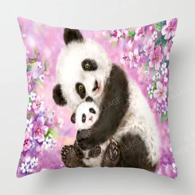 Home living room decoration cushion covers short plush Panda and Bamboo throw pillow cover45*45 pillowcase 40x40cm 50x50 45x45