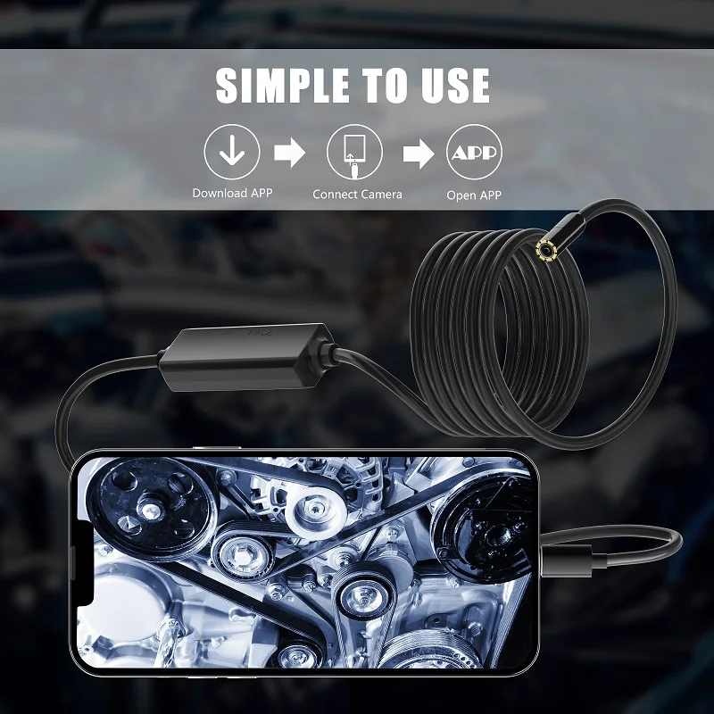 Endoscope industriel HD960P, caméra filaire, connexion directe avec IPhone  Ipad, boroscope d'inspection, objectif 8MM, 8led, étanchéité IP68 -  AliExpress