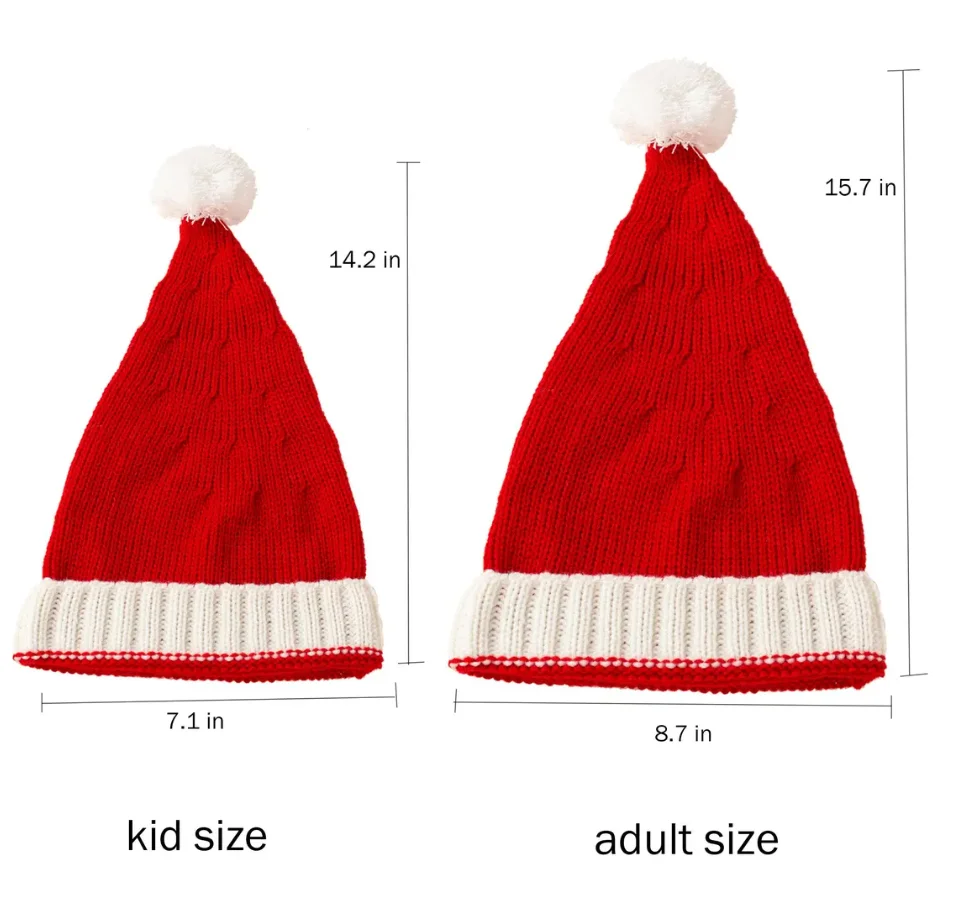 Baby & Adult Santa Hats Personalized Knitted Santa Hat Family Hats My First Christmas Hat Unique Christmas Gift knitted caps