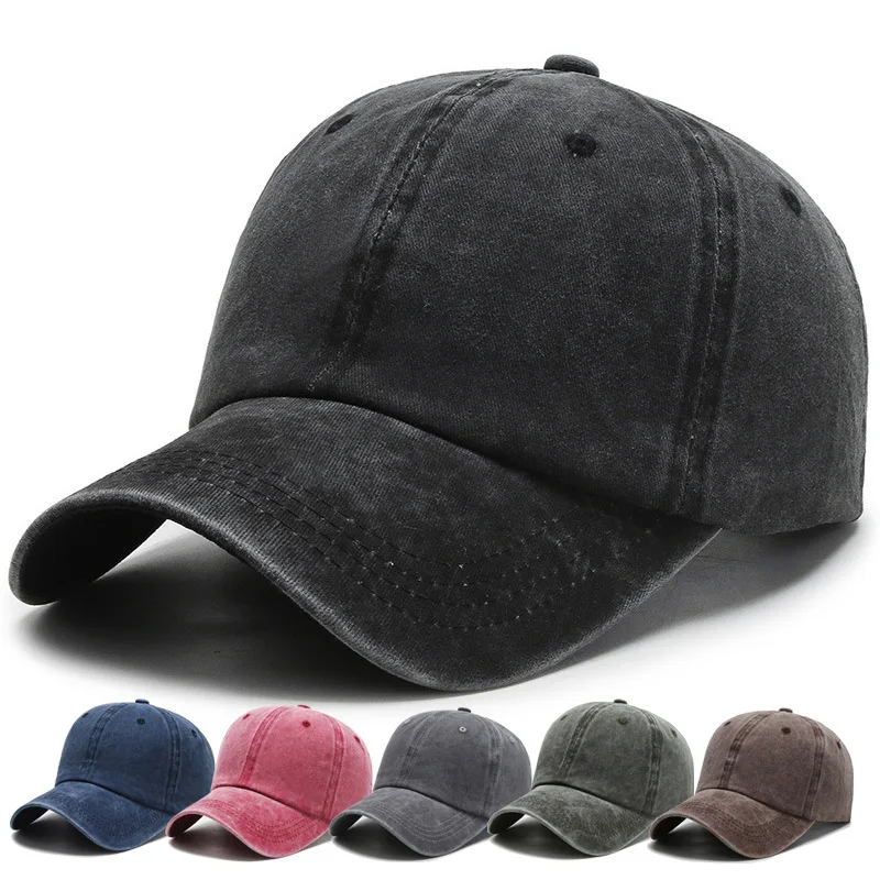 

Retro Washed Cotton Solid Color Baseball Cap Women Men Adjustable Unisex Couple Cap High Quality Fashion Dad Hat Snapback Cap