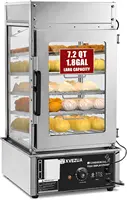 Food Steamer Display - 5 Tier Electric Steamer for Bao Buns Dumpling, Stainless Steel Countertop Commercial Food Steamer Warmer, 1