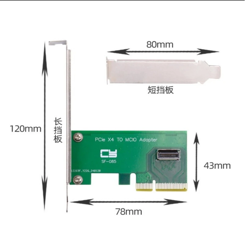 Best Seller PCIE 5.0 4X to MCIO Female Adapter Graphics Card Gpu Expansion Card SSDs Adapter for PC Desktop Accessories
