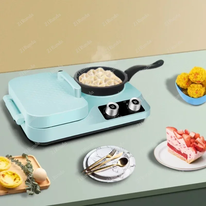 220V multifunctional breakfast machine for grilling, frying, grilling, and making waffles 4