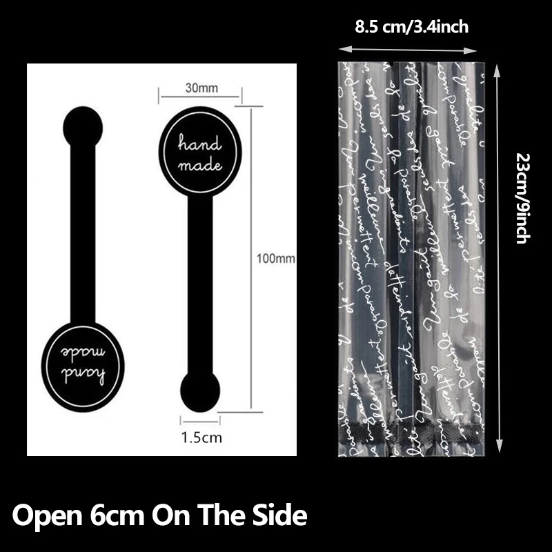 Translucent Resealable Plastic Bakery Bags with “Handmade” Stickers – Clear Gift Treat ... - SKU TRB16503 - UGI Pack...