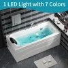 Acrylic Whirlpool Bathtub Rectangular Spray Soaking Bathtub Hydraulic Massage Therapy, Faucet and Chromotherapy Nozzle 2