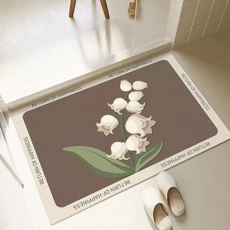 

Diatom Mud Bath Mat Non-slip Absorbent Bathroom Carpet Soft Rectangle Washroom Entrance Door Mat Home Floor Decor Quick Dry Mat