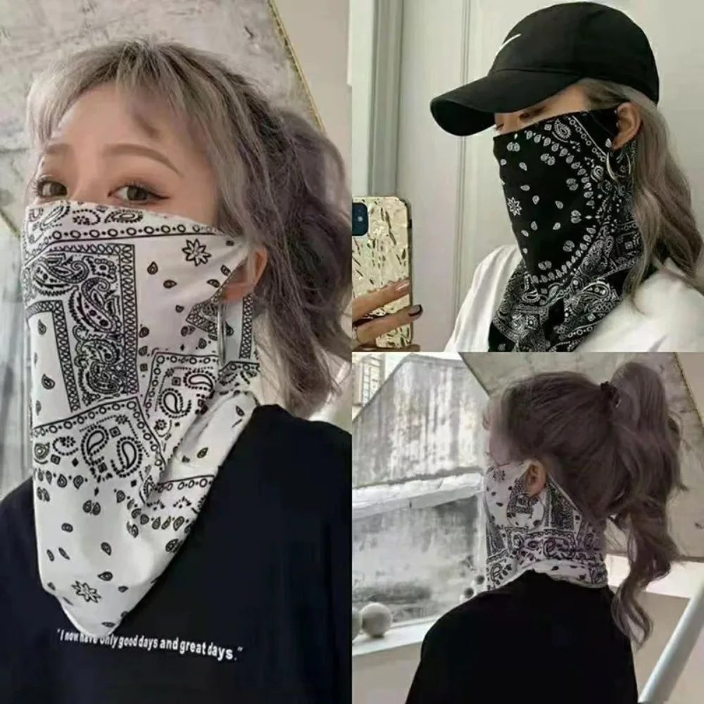 Sunscreen Face Mask Fashion Punk For Men Women Summer Face Neck UV Protection Ear Scarf Hip Hop Outdoor Sports Cycling Bandana Scarfs