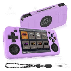 Comprehensive Protective White Silicone Case with Lanyard for RG35XX - Anti - Fall, Anti - Scratch, Anti - Slip (Pinkish Purple)