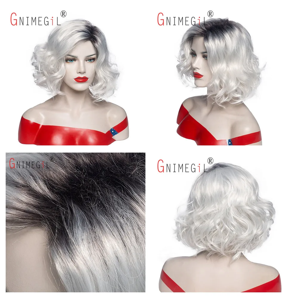 GNIMEGIL Short Synthetic Wigs for Women Glueless Brown Curly Wig with Bangs Natural Looking Mommy Wig Costume Family Party Hair GNIMEGIL Short Synthetic Wigs for Women Glueless Brown Curly Wig with Bangs Natural Looking Mommy Wig Costume Family Party Hair