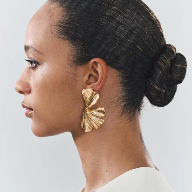 Brand Design Vintage Alloy Ginkgo Leaf Earrings 2024 Trend