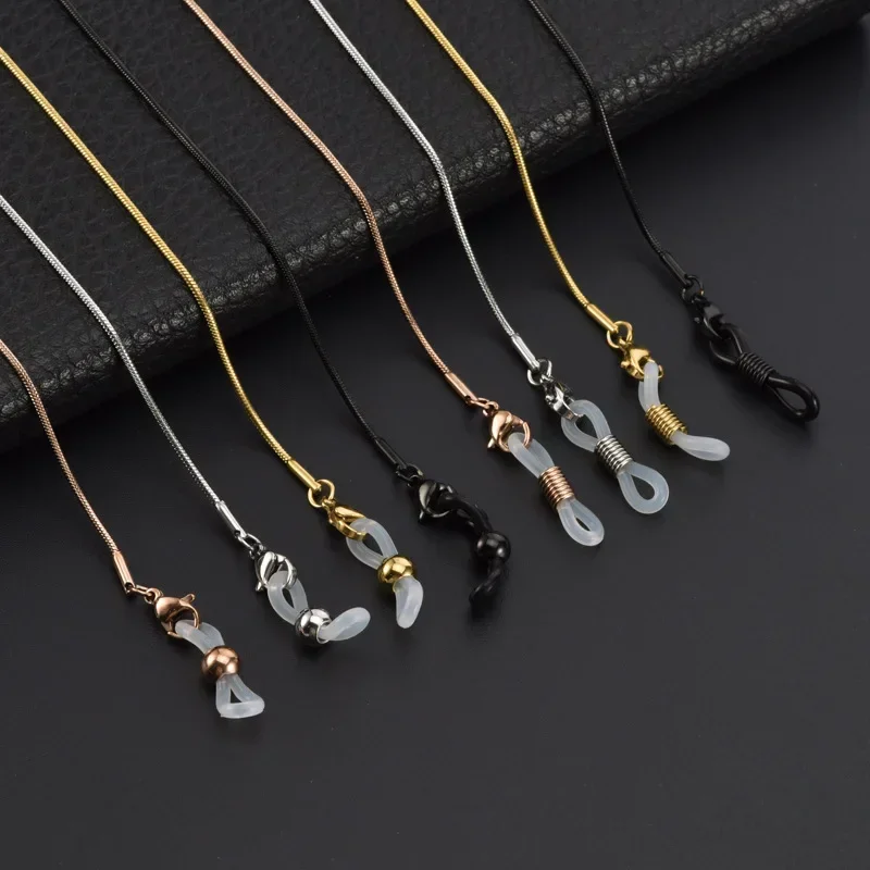 2024 Cool Black Snake Chain for Glasses Mask Lanyard Women Men Soft Smooth Sunglasses Chains Eyewear Cord Neck Straps Gift 4