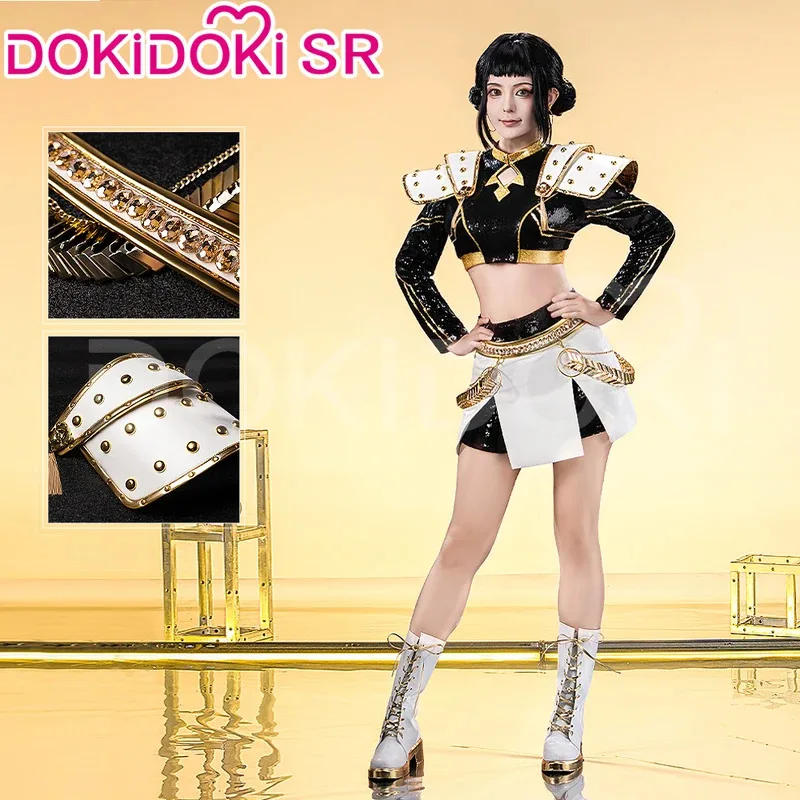 Costume Cosplay Rumi Zoey Mira Complet - Tenue + Perruque Noir Et Doré, Pour Halloween, Convention, Fête Déguisée