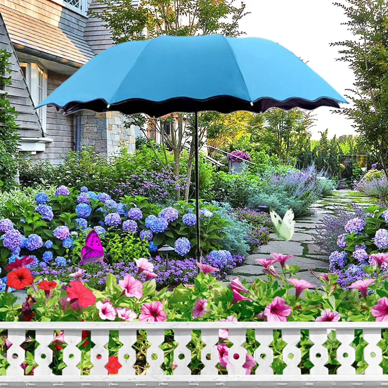 Umbrellas For Outdoor Plants Foldable UV Protection Parasol Garden Sun Shade Covers For Patio Balcony Outdoor Backyard Terrace - 5