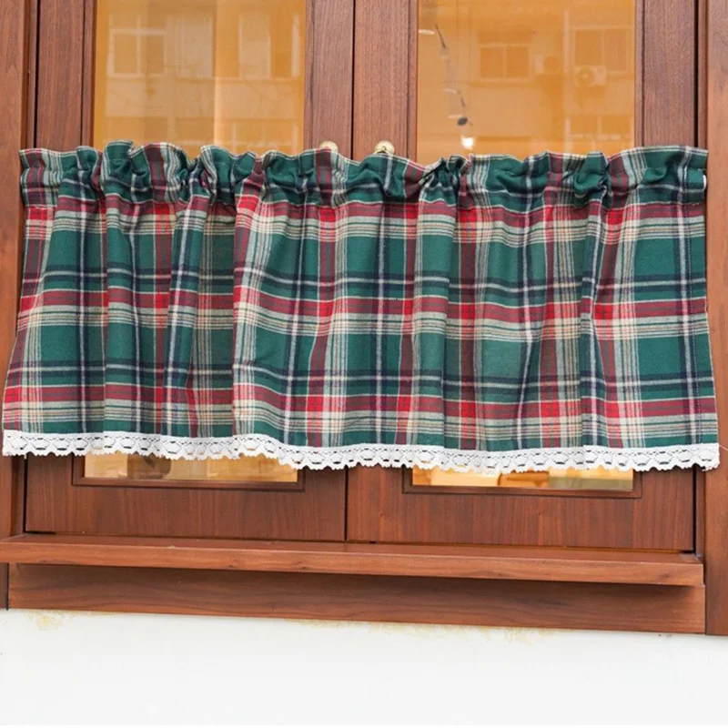 Buffalo Plaid Check Curtains Blackout Rod Pocket Valances Checkered Window Drapes for Farmhouse Bedroom Living Room, 1 Panel