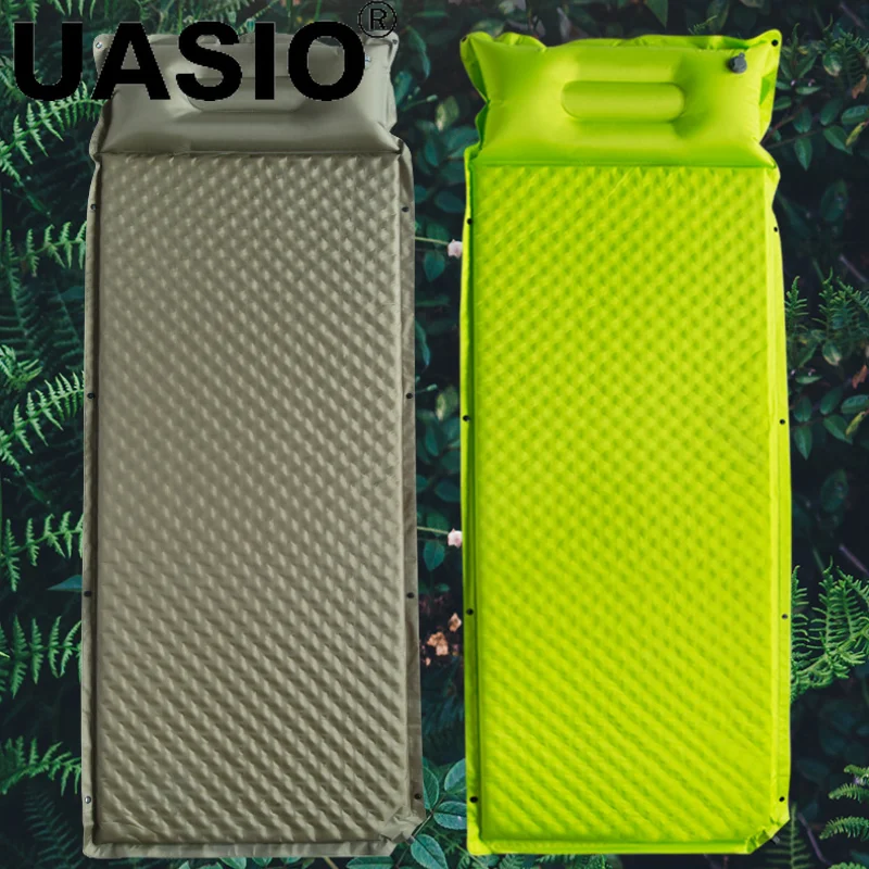 RV Outdoor Camping Single Person Automatic Inflatable Pad Outdoor Camping Supplies Moisture-proof Sleeping Pad Beach Folding Pad outdoor supplies mountaineering outdoor camping mat outdoor cold proof and warm fleece picnic mat camping supplies