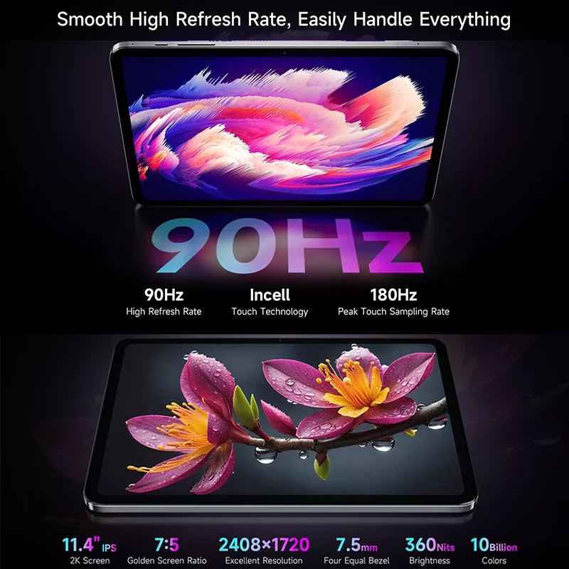 BMAX I12 パワー Android 15 タブレット 11.4インチ 90Hz 2.4K