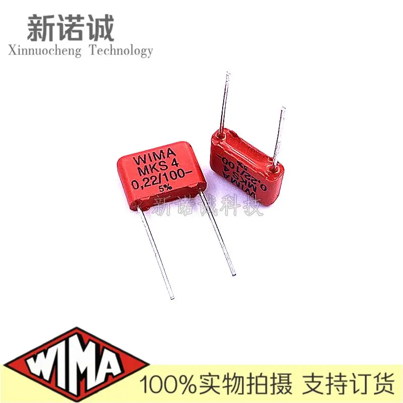 2 Condensatori WIMA MKS4 0,22uF 1000V 5% Passo 27,5mm. Made In Germany!