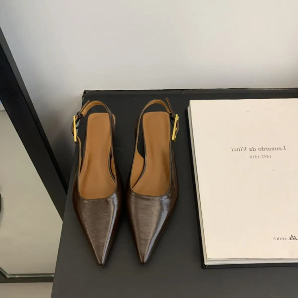 Summer Women Sandal Fashion Pointed Toe Shallow Slip on Ladies Elegant Slingback Shoes Thin Med Heel Dress Mules Black women slingback sandals women high heels shoes women dress shoes