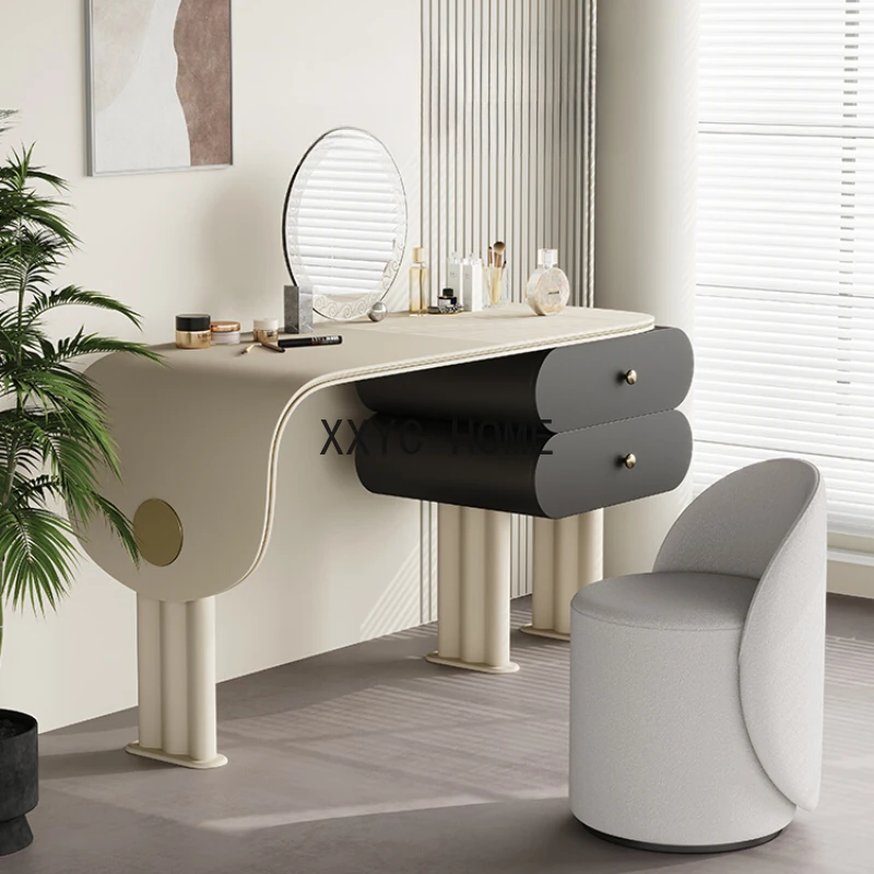 

Minimal Modern Dressing Table Drawers Design Storage Organizer Makeup Table Mirror Chair Penteadeiras Nordic Home Furniture