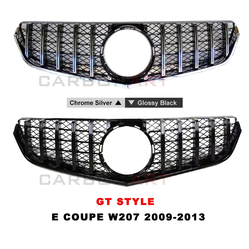 2009 2010 2014 E coupe W207 Diamond Grid Front Grille Fit for MB W207 Facelifted E coupe Replacement Silver grille for C207 car