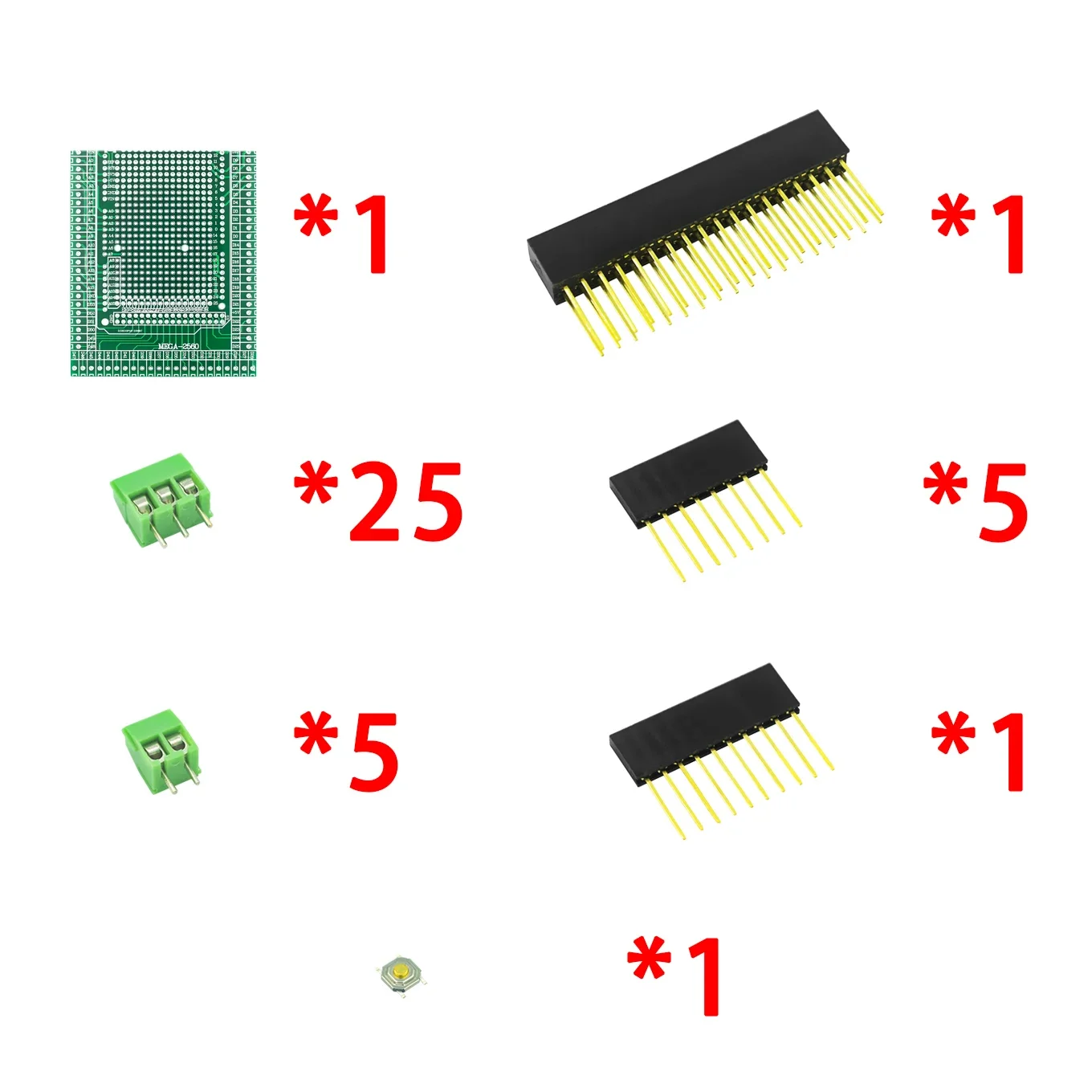 Compatibile Con Mega2560 Kit Scheda Di Schermatura Per Morsettiera A Vite Prototipo Pcb A Doppio Lato Per Arduino Mega 2560 R3