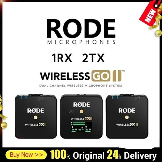 Rode Wireless Go II Wireless Microphone Dual Channel RX 2TX 200m  Transmission Mic for Phone DSLR Camera For Studio Interview