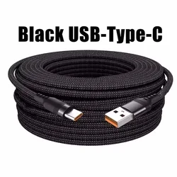 Universal USB Type C Super Fast Charge & Extend Data Cable, Available in Multiple Lengths - 8m (Black)