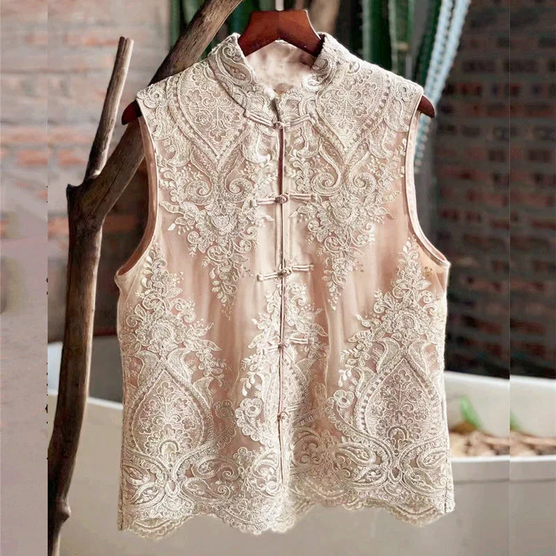 トップス HELIOPOLE EMBROIDERY LACE VEST EMBROIDERY LACE VEST｜HELIOPOLE｜HÉLIOPÔLE（エリオポール