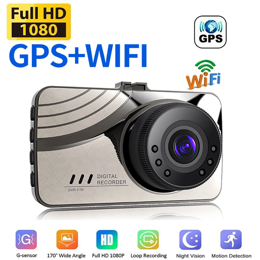 

Видеорегистратор автомобильный Full HD 1080P, Wi-Fi, GPS