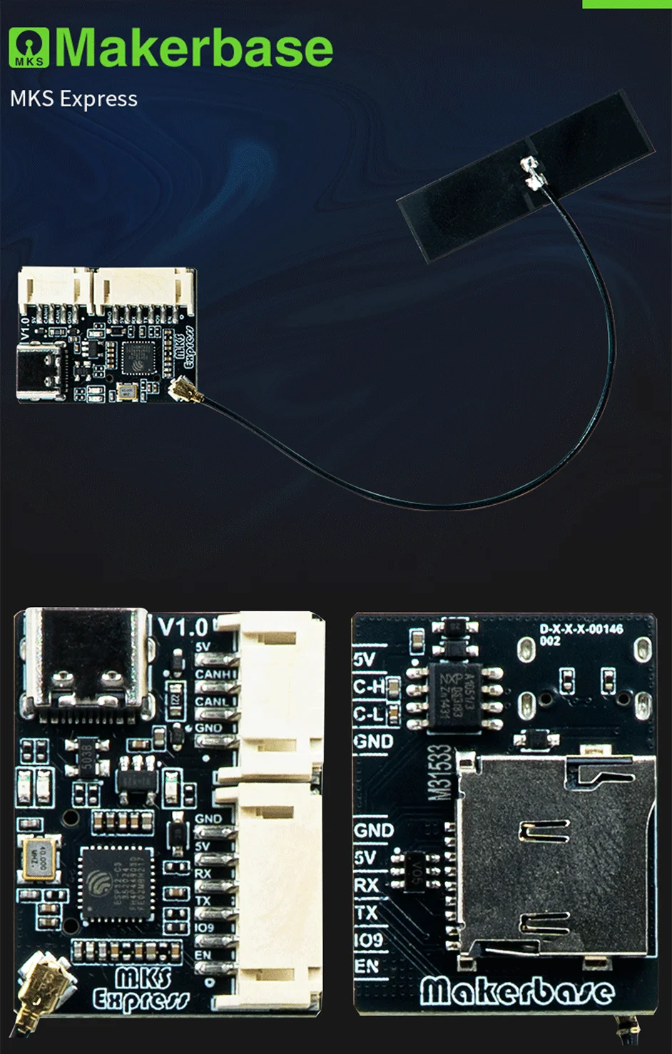 Makerbase VESC EXPRESS Unterstützt WLAN+Bluetooth SD-Kartenprotokollierung ESP32-Modul GPS-Positionierung – Detail 1