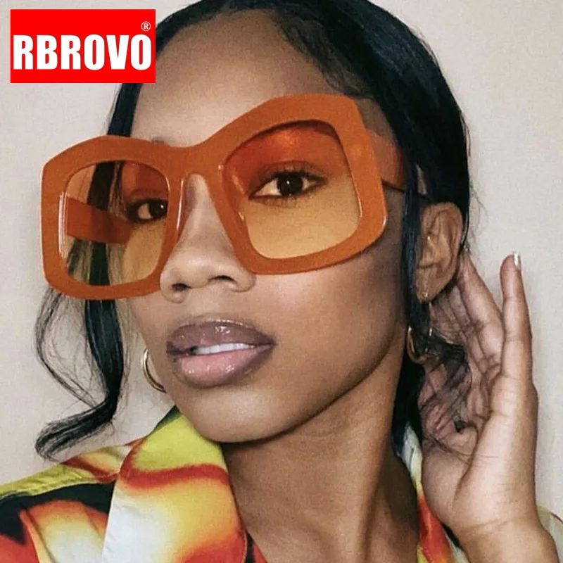 

Очки RBROVO в винтажном стиле женские, солнцезащитные аксессуары большого размера, квадратные, роскошные брендовые, карамельные цвета, 2023