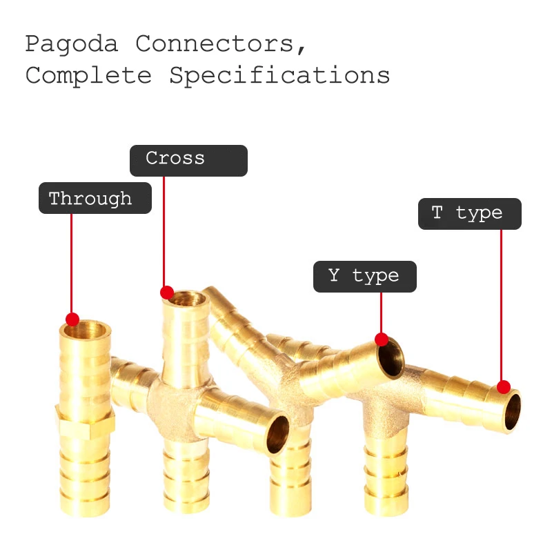 T X Y U Type Brass 4mm 6mm 8mm 10mm 12mm Splicer Pipe Fitting Hose Barb Copper Barbed Connector Joint Coupler Adapter pipe fitting water pipe fitting hose pipe fitting