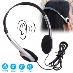 Universal Wired Headset 3.5mm Plug Gaming Computer Headphone Sports Mobile Phone MP3 Laptop Head-mounted Stereo Earphones