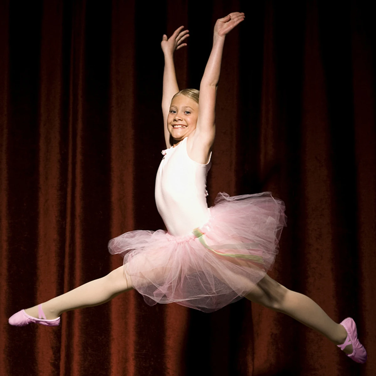 Mädchen-Ballett-Lederschuhe, Yoga-Hausschuhe zum Tanzen, geteilte Sohle, ohne Krawatte – Detail 6